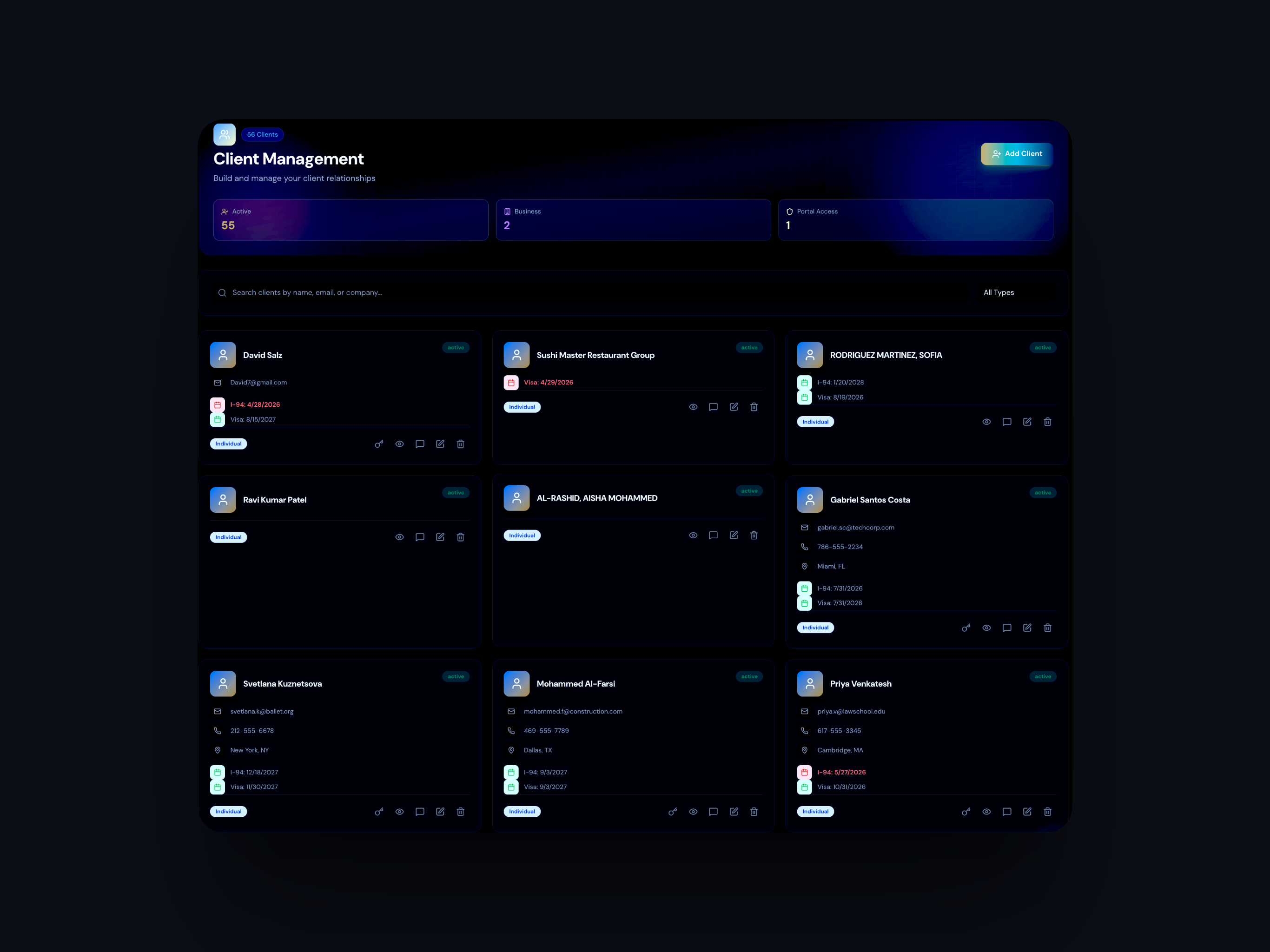 Prolexis client portal view